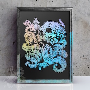 Kraken Foil Art Print