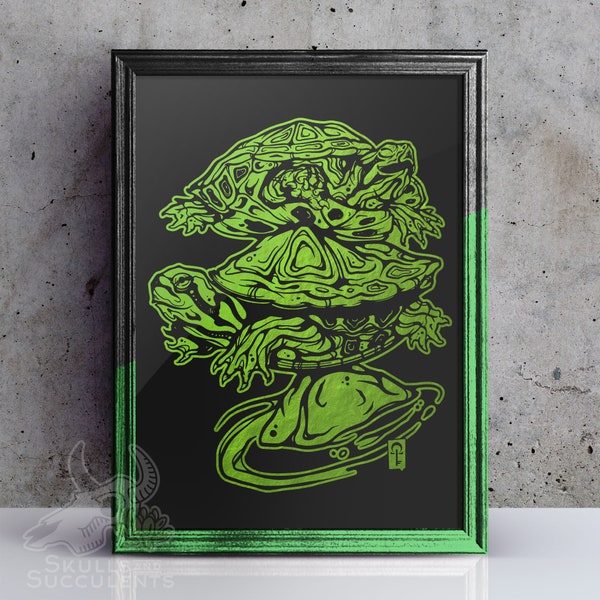 Turtles Foil Art Print