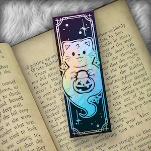 Ghost Cat Foil Art Bookmark