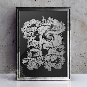 Skull and Snake Foil Art Print