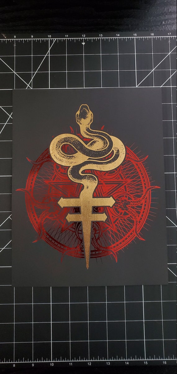 Leviathan Cross Snake Multi Foil Art Print - Etsy