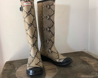 snakeskin hunter boots