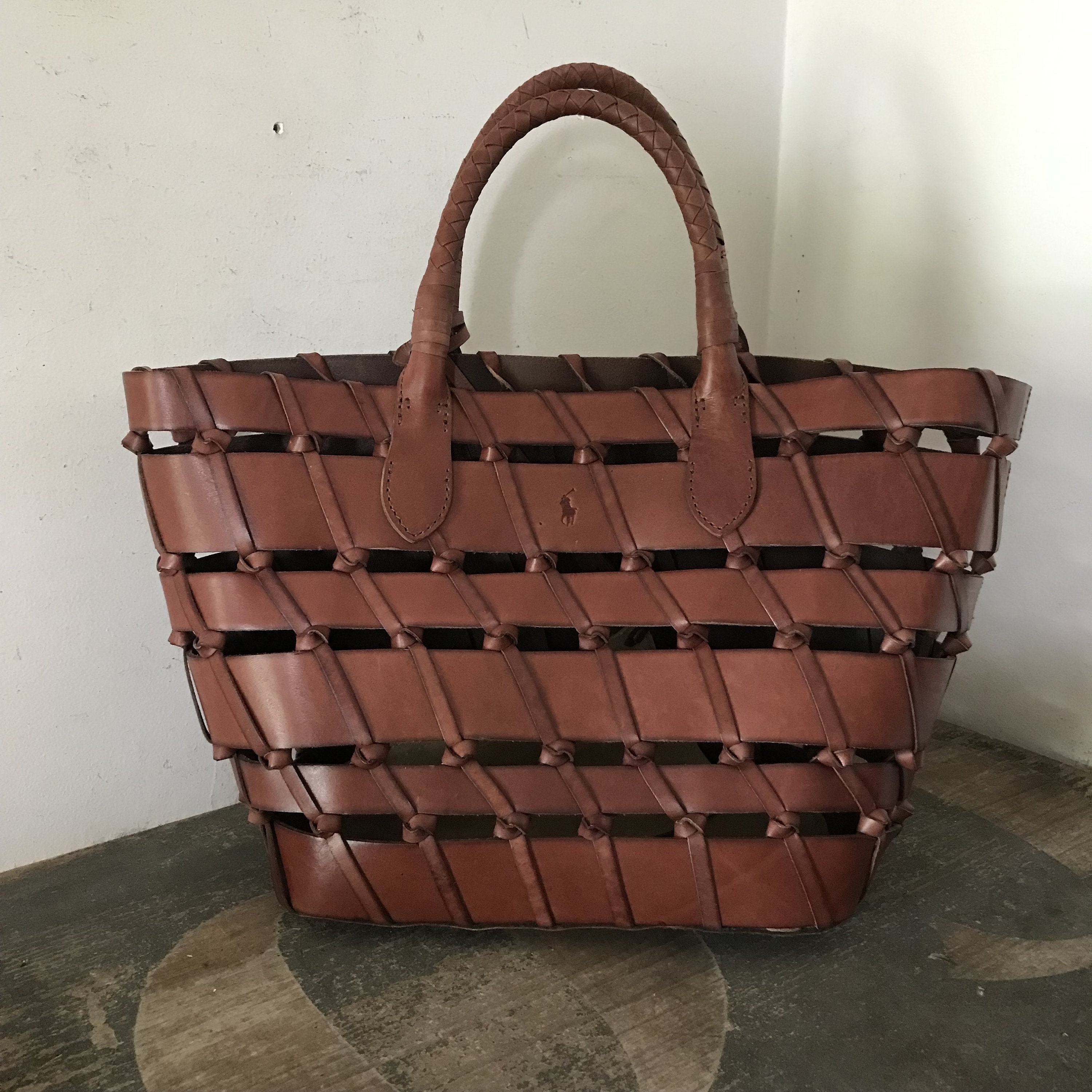 Ralph Lauren Leather Bag Purse Basketweave Tote Bag Leather - Etsy