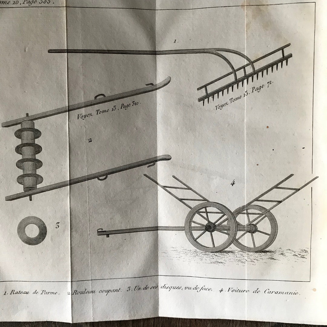 Antique French Industrial Print Garden Print Herbier Botany Tools