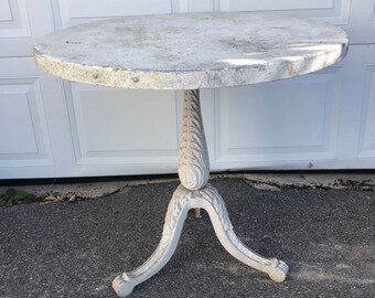 Antique French Industrial Table French Steel Table Antique Side Table Metal Table Garden Table Painted