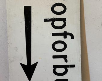 Vintage Danish Sign Stop for Bud Metal Industrial Advertising No Parking