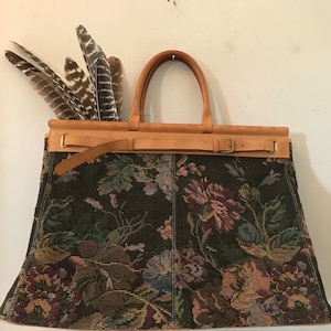 Vintage Ralph Lauren Tapestry Bag Carpet Mary Poppins Luggage