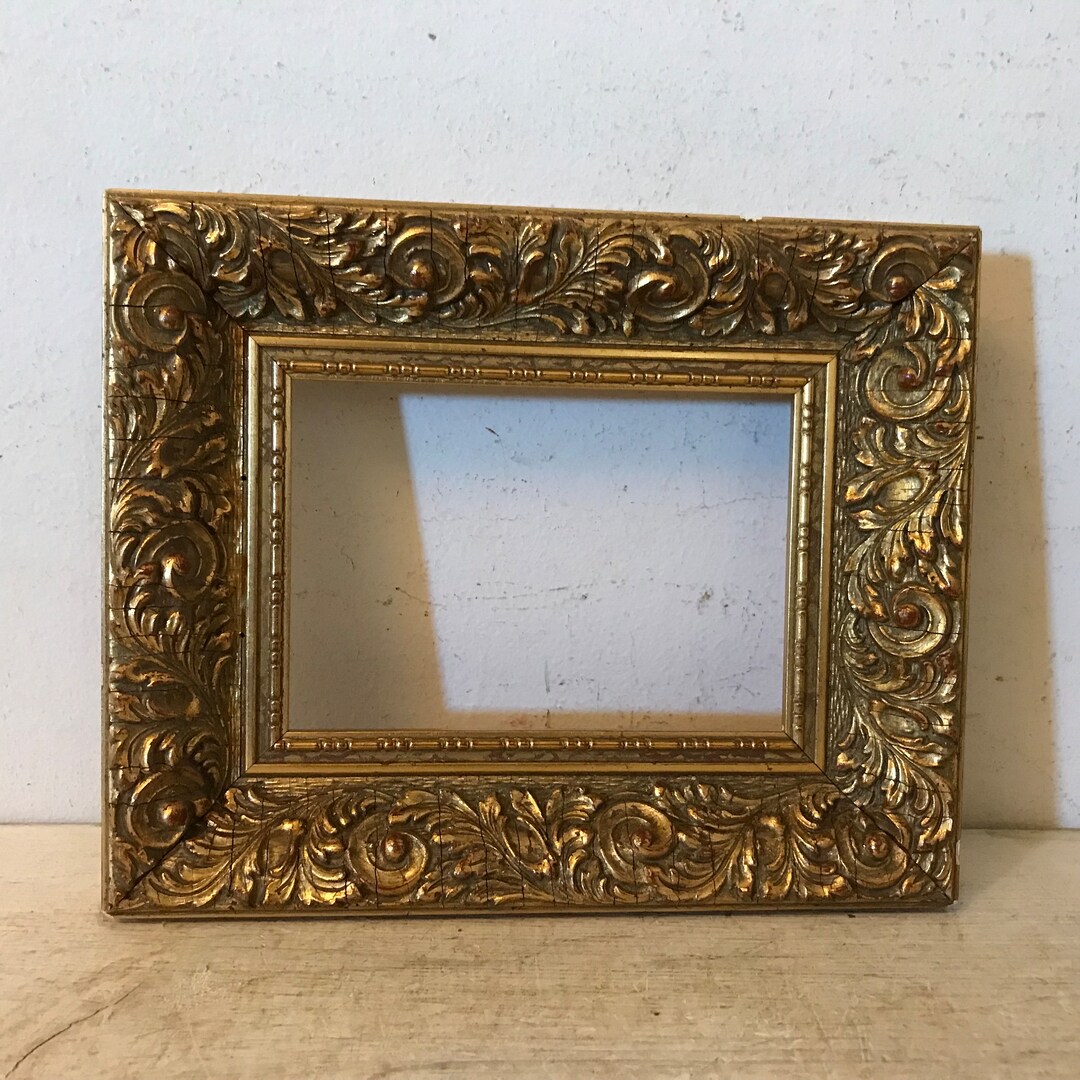 Antique Ornate Gold Frame Carved Gold Frame Picture Frame Etsy