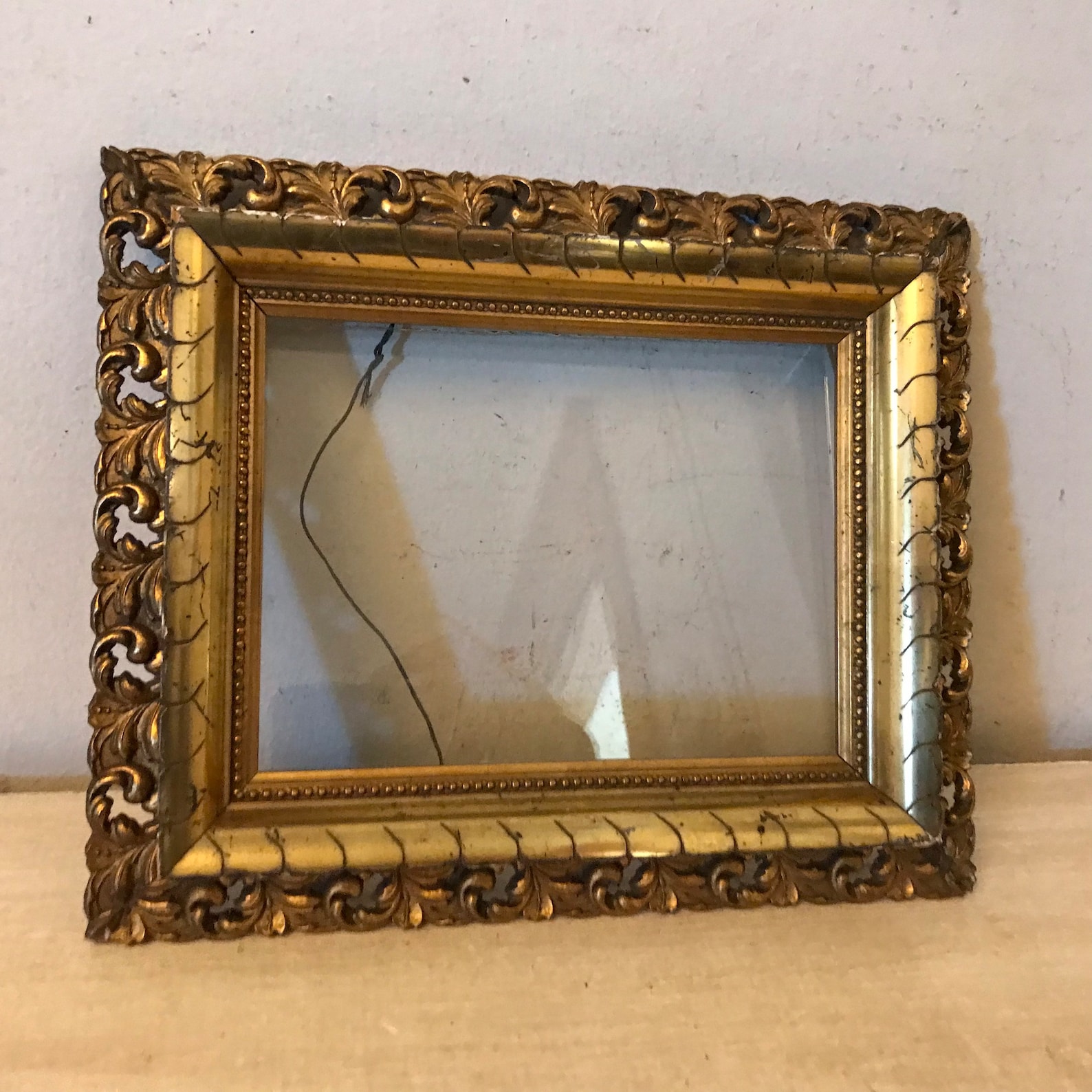 Antique Lemon Gold Frame Picture Frame Architectural Lemon Gold Wood