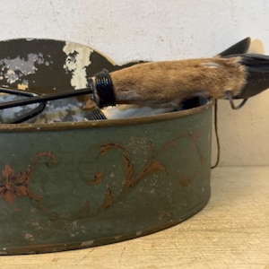 Antique French Tole Cache Pot Wall Planter Jardiniere Flower Arrangement  Zinc Industrial French Garden Pot