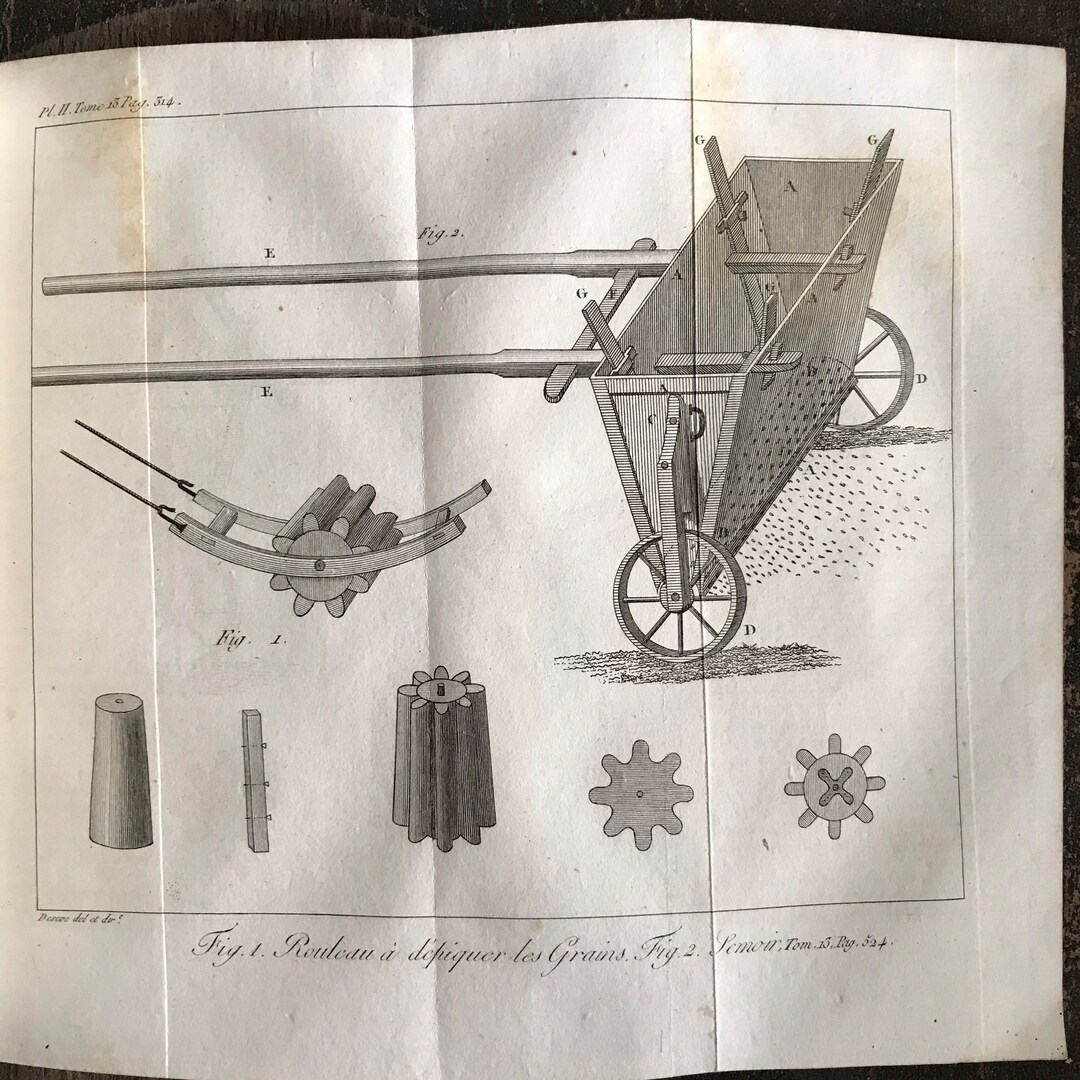 Antique French Industrial Print Garden Print Herbier Botany Tools