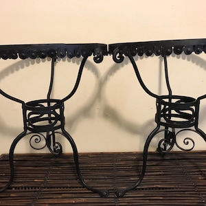 Antique French Iron Tables Garden Tables Iron Rust French Industrial Equestrian Paw Feet