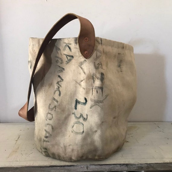 Vintage Industrial Bag Sea Bag Pickers Bag Distres