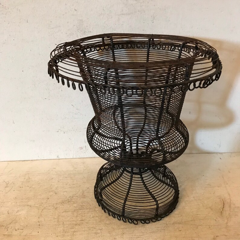Antique French Wire Urn Basket French Wire Urn Garden Basket - Etsy