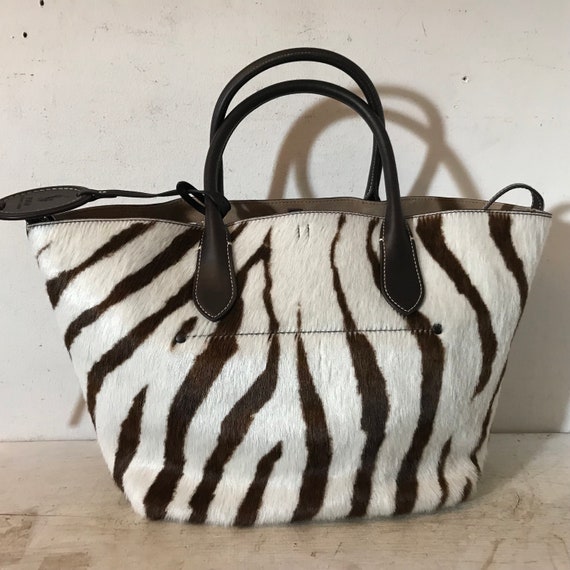 Ralph Lauren Fur Bag Hairhide Leather Faux Zebra Hair Hide Bag