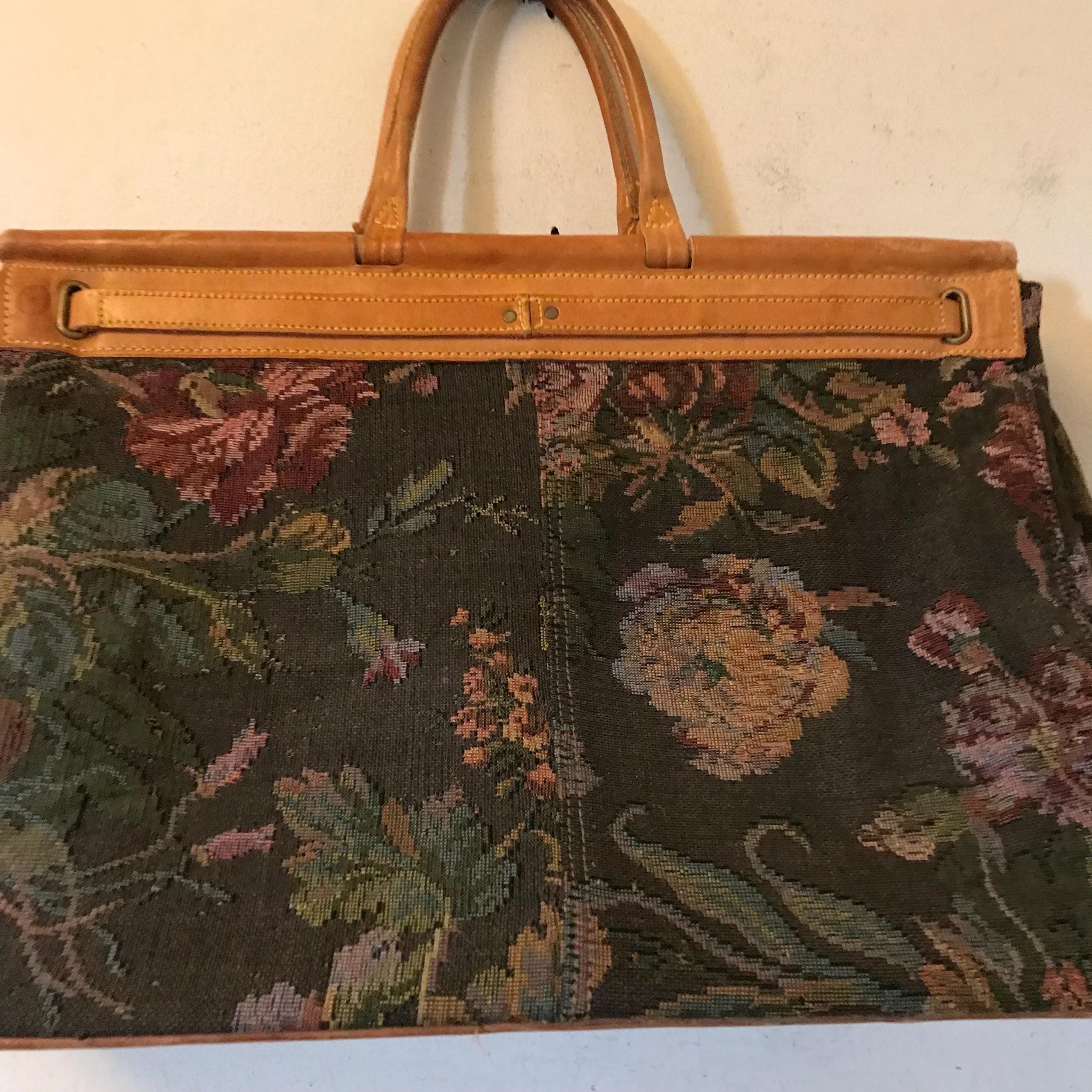 Vintage Ralph Lauren Bag Tapestry Bag Carpet Mary Poppins Luggage