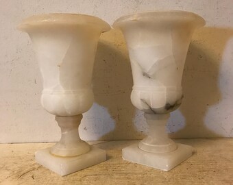 Antique Italian Alabaster Urns Stone Alabaster Urn Garden Pot Marble Planter