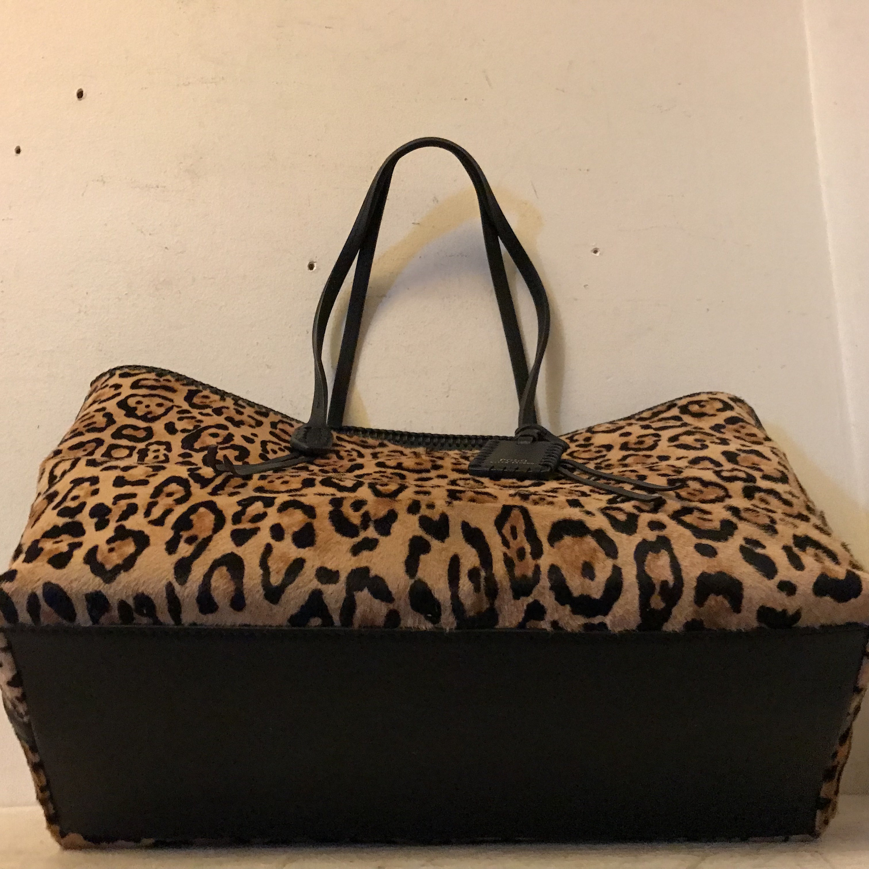 Ralph Lauren Hairhide Bag Tote Faux Leopard Print Leather Polo - Etsy