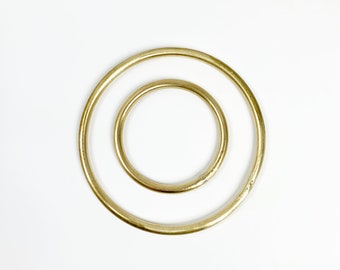 4 pcs laiton « O » anneaux || 60mm || 100mm || anneaux de macramé || anneaux de cintre de plantes || cerceaux de macramé || bague en laiton massif