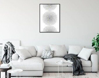 Digitaler Download, Geometrisches Design, minimalistische Wandkunst, moderne Kunst, zeitgenössische Kunst, Kreis Wandkunst, Kreismuster