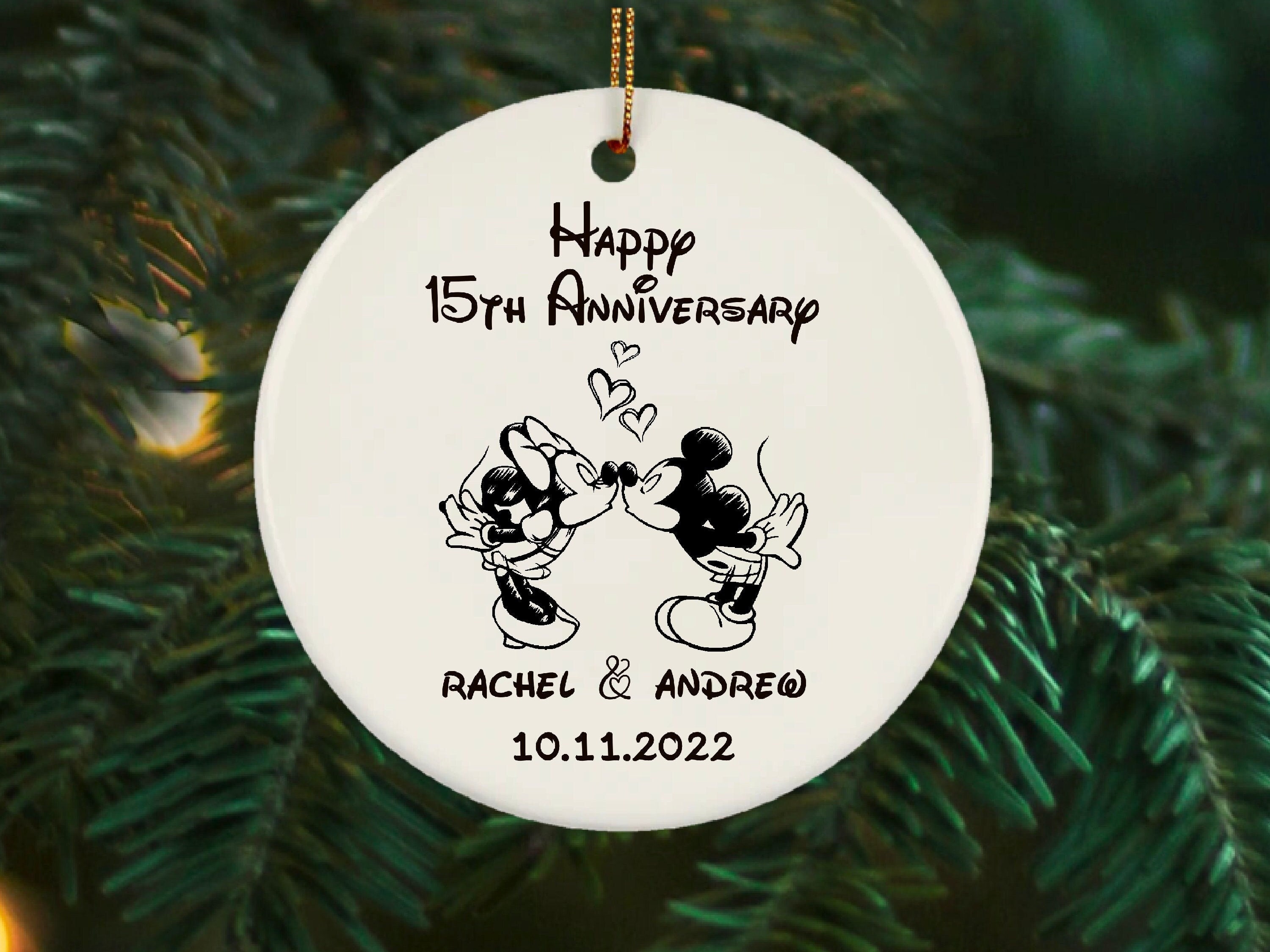 Discover Personalised Disney Anniversary Ornament, Couple Christmas Bauble