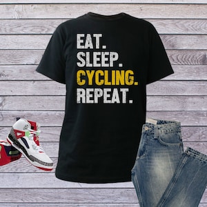 Cycling SvG, Eat Sleep Cycling Repeat SvG, Birthday Cut File, Digital Clipart, Printing, Cutting, Shirt Design vintage, Silhouette, Cricut