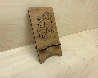 Mobile Phone Stand Wood PDf+SVG DXF Laser Cut Files