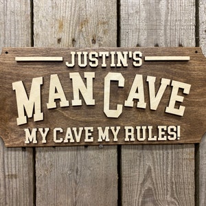 Man Cave Sign-SVG, dxf, pdf Laser cut file- INSTANT DOWNLOAD (15”x6.6”) Resizable file