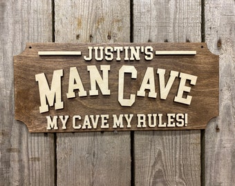 Man Cave Sign-SVG, dxf, pdf Laser cut file- INSTANT DOWNLOAD (15”x6.6”) Resizable file