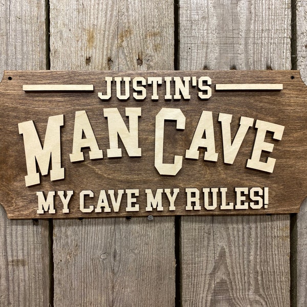 Man Cave Sign-SVG, dxf, pdf Laser cut file- INSTANT DOWNLOAD (15”x6.6”) Resizable file