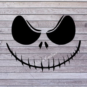 Jack Skellington Svg png dxf eps jpg, Nightmare Svg, Jack Skellington Stencil, Nightmare Before Christmas Cut File, Jack Skellington Clipart