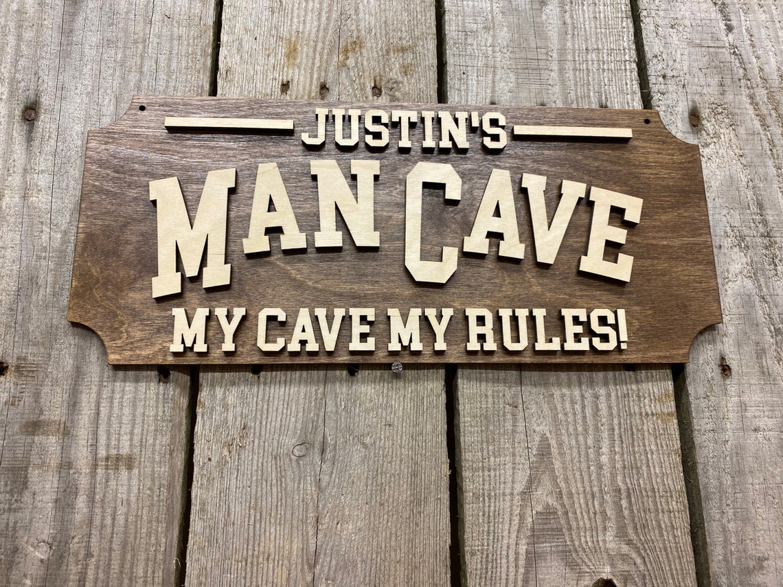 Man Cave SignSVG dxf pdf Laser cut file INSTANT DOWNLOAD Etsy