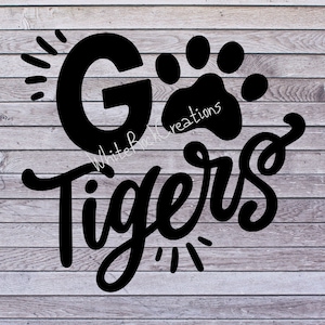 Go Tigers SVG, Pfote Svg, Fußball SVG Png Dxf Eps, Tigers Shirt geschnitten Datei, Tiger Baseball Svg, Herbst Fußball Svg-Datei für Silhouette, Cricut