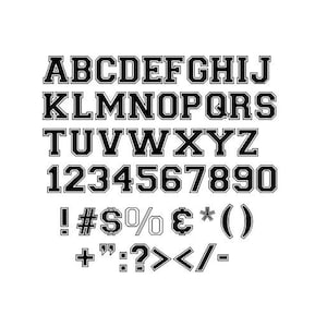 Varsity font SVG,dxf,eps,png,jpg College font svg, Varsity alphabet svg, Svg cut files for cricut, Varsity letters and numbers, Sport svg