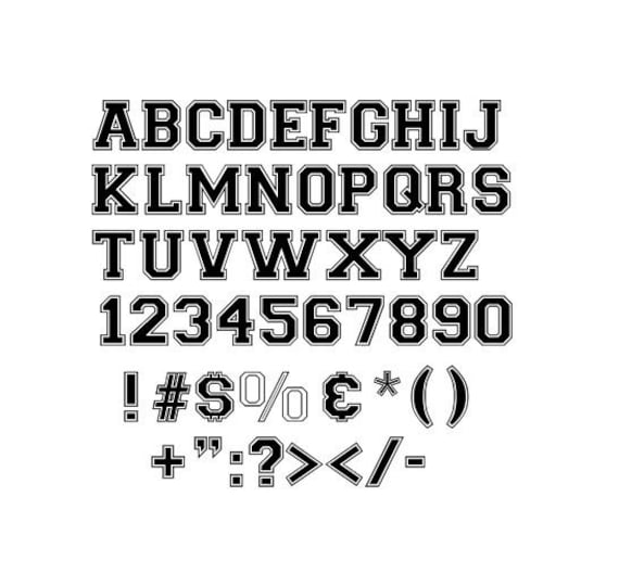 Download Varsity Font Svgdxfepspngjpg College Font Svg Varsity Etsy