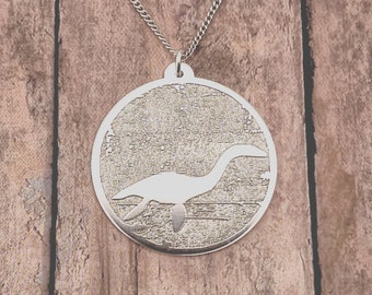 Loch Ness Monster Necklace, Nessie Jewelry Gift, Cryptozoology Acessories, Cryptid Monster Gear, Silver Champ Pendant, Bessie Charm, Ogopogo