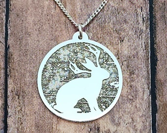 Jackalope Necklace, Jackalope Jewelry Gift, Cryptozoology Acessories, Cryptid Gear, Folklore Creature, Jackalope Pendant, Mythical Creature