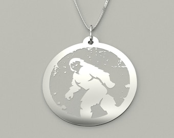 Bigfoot Necklace, Sasquatch Jewelry, Cryptozoology Acessories, Cryptid Gear, Yeti Charm, Bigfoot Gifts, Cryptid Gifts, Bigfoot Pendant