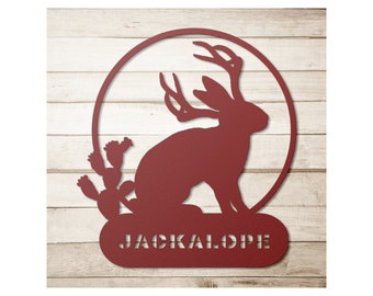 Jackalope Metal Art, Cryptid Gear, Cryptid Wall Art, Cryptid Decor, Cryptid Art Collection, Cryptid Metal Sign, Jackalope Home Wall Decor