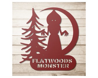 Flatwoods Monster Metal Art,  Cryptid Gear, Cryptid Wall Art, Cryptid Decor, West Virginia, Cryptid Art Collection, Cryptid Metal Sign