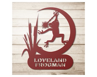 Loveland Frogman Metal Art, Cryptid Gear, Cryptid Wall Art, Cryptid Decor, Loveland Ohio, Cryptid Art Collection, Cryptid Metal Sign