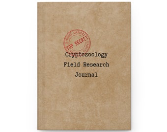 Top Secret Cryptozoology Field Research Journal, Personalised Notebook, Cryptid Travel Cryptid Gear, Expedition Note Pad, Cryptid Notes