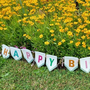 Faixa de Feliz Aniversário, Faixa de Feltro para Aniversário, Placa de Feliz Aniversário, Faixa de Aniversário Reutilizável, Faixa de Aniversário Colorida, Decoração de Festa