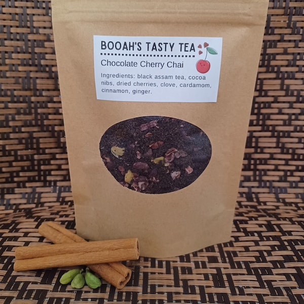 Chocolate Cherry Chai, Loose Leaf Tea, Tea blend, Chai Tea, Indian Tea