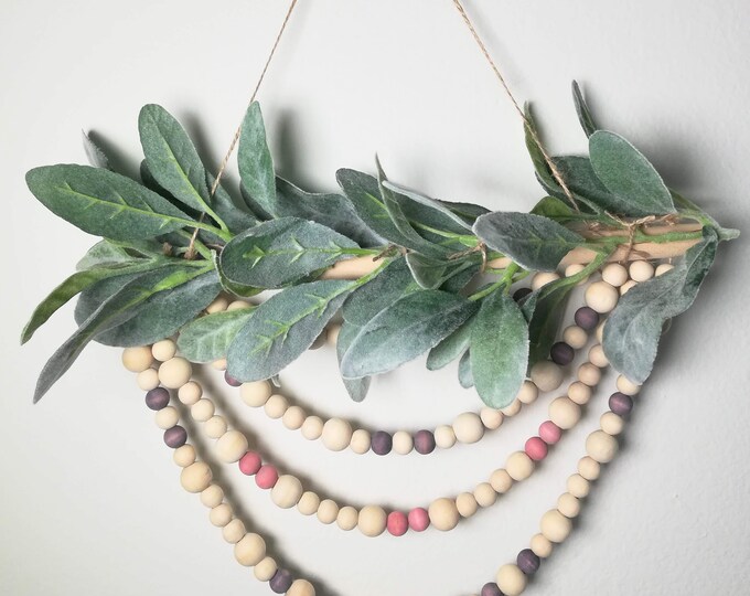 Advent Wreath Wooden Bead Wall Hanging Etsy