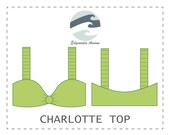 DIY Scrunch Strap Knotted Bikini Top Charlotte Top PDF Sewing Pattern