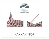 DIY One Shoulder Asymmetric Bikini Top (2 VIEWS) Hannah Top PDF Sewing Pattern