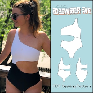 DIY Asymmetric Cut Out One Piece Swimsuit | Marley One Piece | PDF Sewing Pattern