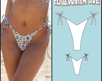 Ultra High Hip Reversible Bikini Bottoms Sewing Pattern | String Tie, Cheeky/Thong | PDF Sewing Pattern | Freddy Bottoms | Edgewater Avenue