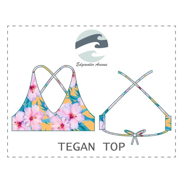 DIY Criss-Cross Back Bikini Top (Great for Swimming, Beach Volleyball...) | Tegan Top | PDF Sewing Pattern